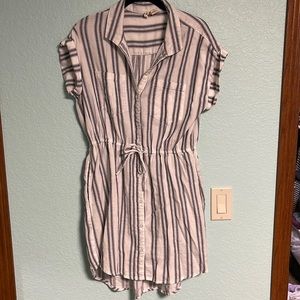 Striped chambray dress